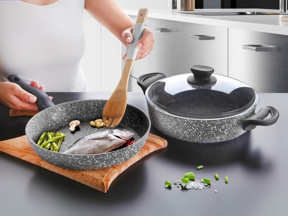 Eco Diez Ezme Serisi 3 Prç Bakalit Saplı Set - Gri 26 cm