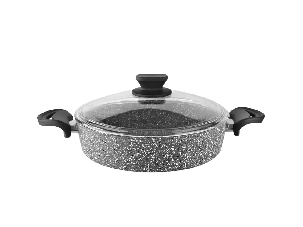 Eco Diez Ezme Serisi Basık Tencere Bakalit Saplı - Gri 24 cm