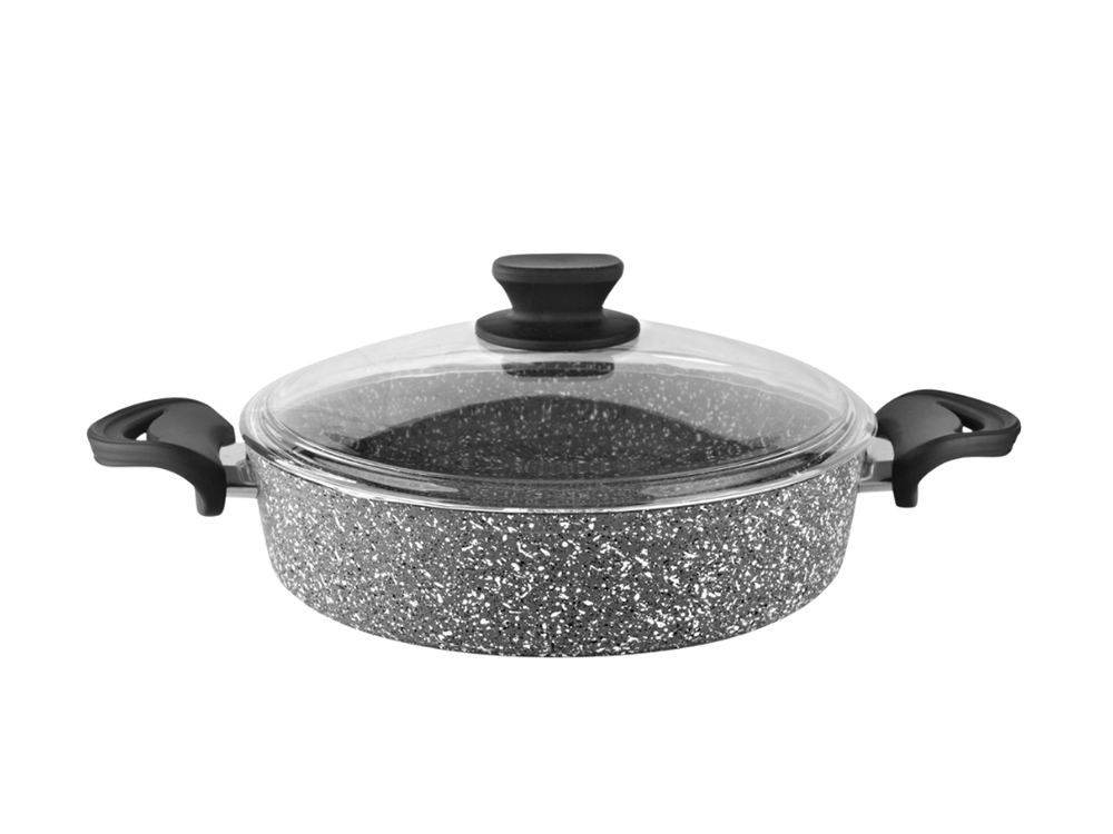 Eco Diez Ezme Serisi Basık Tencere Bakalit Saplı - Gri 28 cm