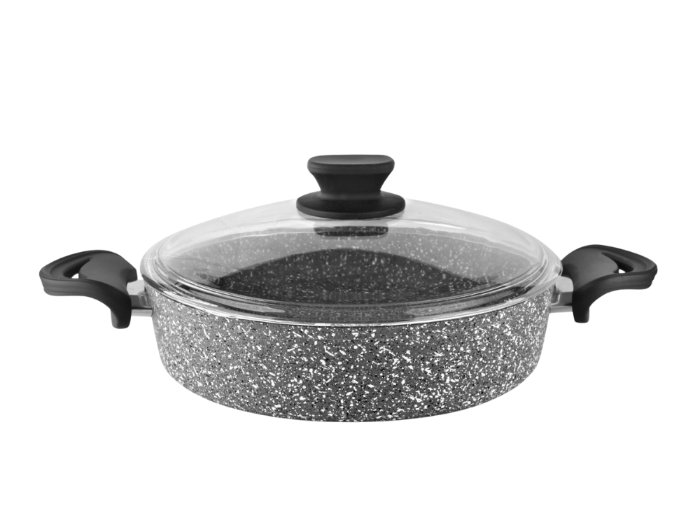 Eco Diez Ezme Serisi Basık Tencere Bakalit Saplı - Gri 30 cm