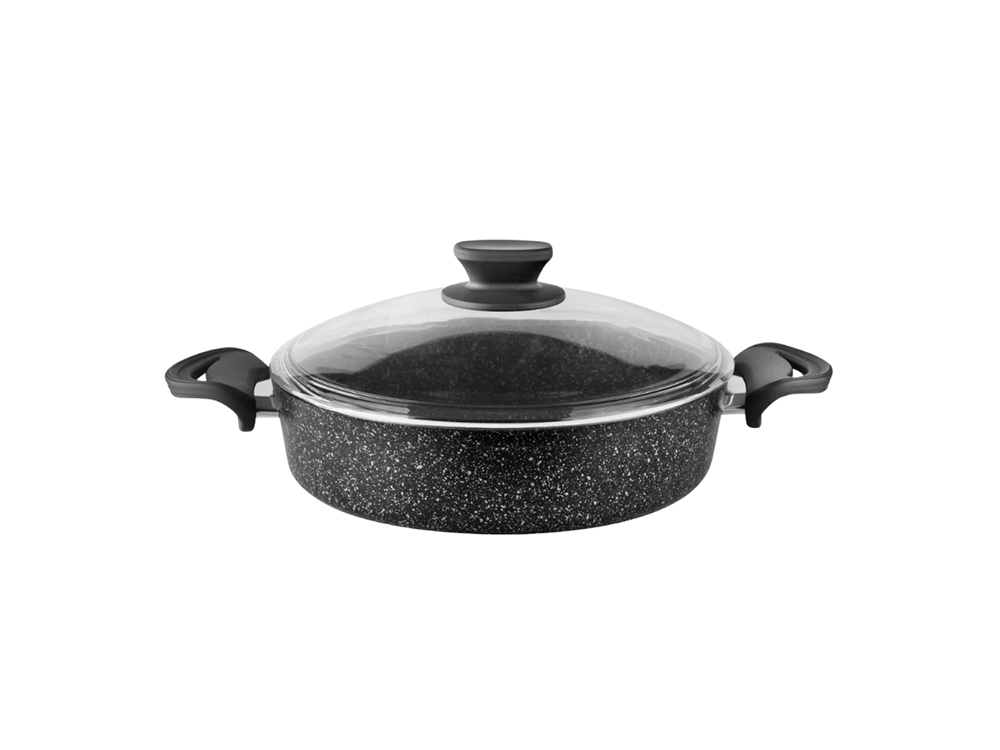 Eco Diez Ezme Serisi Basık Tencere Bakalit Saplı - Siyah 22 cm