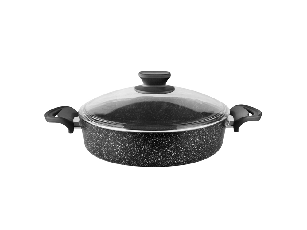 Eco Diez Ezme Serisi Basık Tencere Bakalit Saplı - Siyah 24 cm