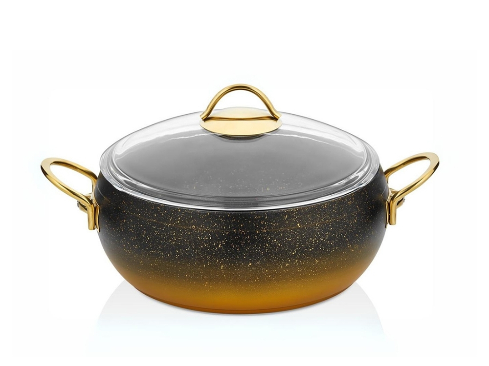 Güveç Serisi Güveç Derin Tencere Gold Sapli - Gold 28 cm